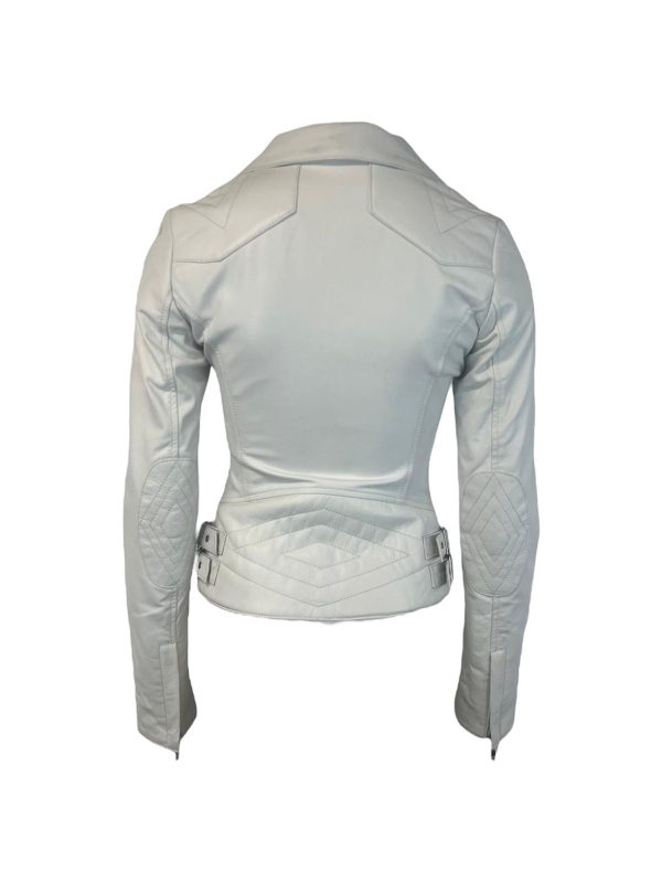 Dames echte leren witte jas - Feride - Afbeelding 2