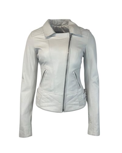 Dames echte leren witte jas - Feride