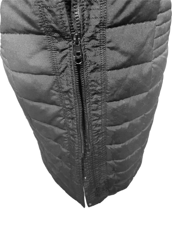 Lange gewatteerde winterjas voor dames met bontkraag  zwart-Moskow bestellen - BK Leder