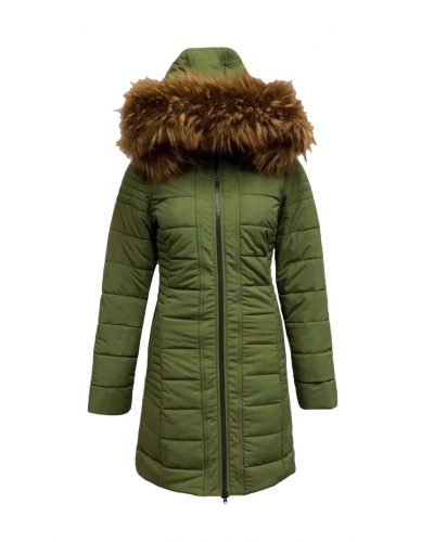 Groene dames driekwart winterjas -London bestellen - BK Leder