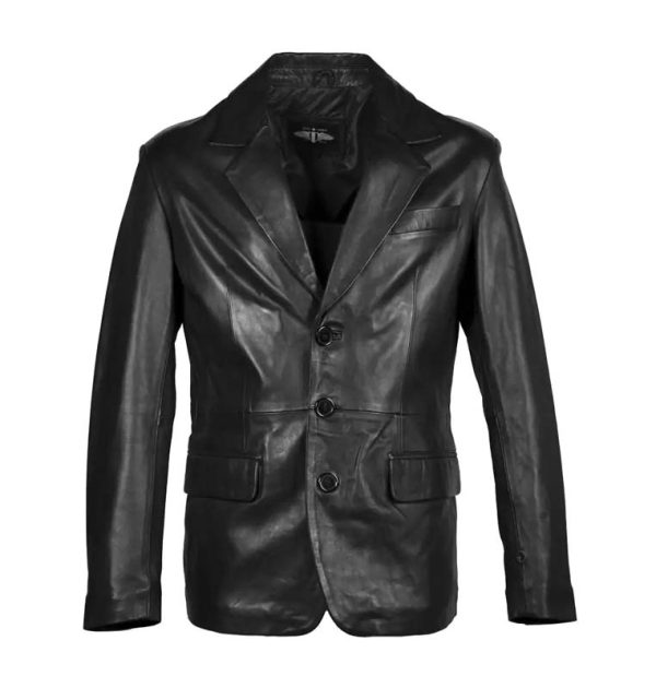 Heren echt leren blazer zwart- Milano