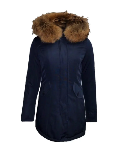 Dames Winterjas – Navy Blauw Canada – Met echte bontkraag - bestel bij BK Leder Dames Winterjas - Navy Blauw Canada - Met echte bontkraag