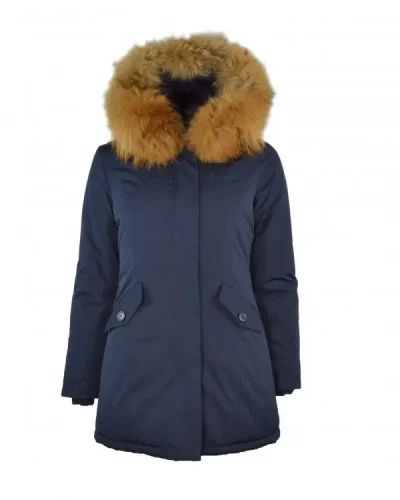 Dames Winterjas - Navy Blauw Canada - Met echte bontkraag