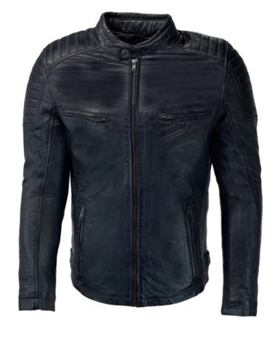 Blauwe leren heren jas -Roberto - bestel bij BK Leder Blauwe leren heren jas -Roberto