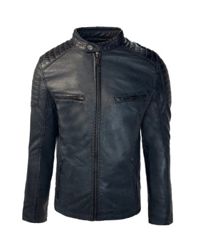 Blauwe leren heren jas -Roberto - bestel bij BK Leder Blauwe leren heren jas -Roberto