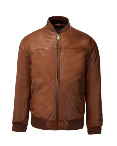 Bomber leren heren jas cognac- Baseball jacket - bestel bij BK Leder Bomber leren heren jas cognac- Baseball jacket