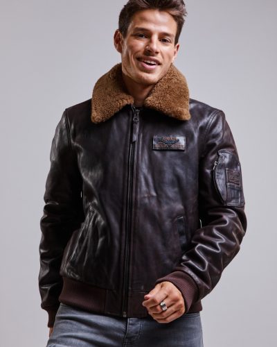 Leren herenjas RedSkins Bomber Pilot jack – Commander Striking – 100% echt leer - bestel bij BK Leder Leren herenjas RedSkins Bomber Pilot jack - Commander Striking - 100% echt leer