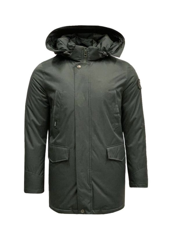 Airforce Heren Winterjas - Herringbone Slimfit Parka - Metal Grey