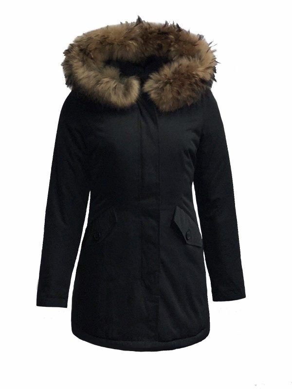 Dames Winterjas – Zwart Canada – Met echte bontkraag bestellen - BK Leder