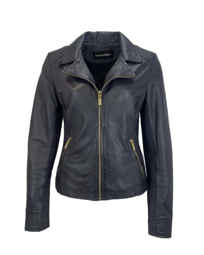 Leren jas dames biker-havana - bestel bij BK Leder Leren jas dames biker-havana