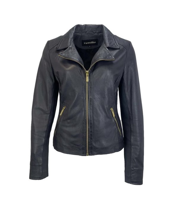 Leren jas dames biker-havana