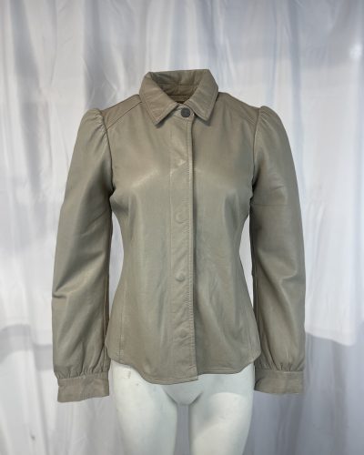 Dames Crème Leren Blouse - Sevilla