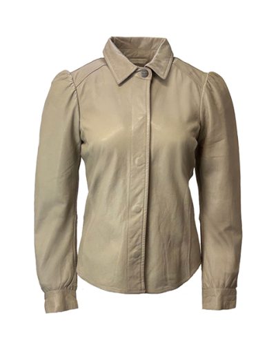 Dames Crème Leren Blouse – Sevilla - bestel bij BK Leder Dames Crème Leren Blouse - Sevilla