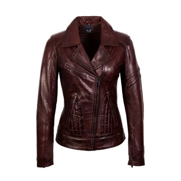 Biker leren lams jas bruin rano
