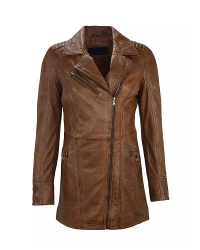 Leren jas dames cognac Sofi