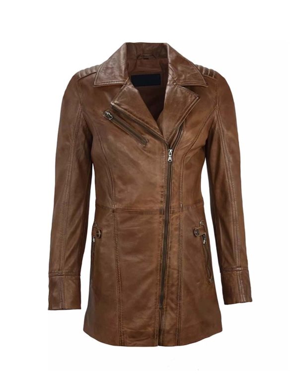 Leren jas dames cognac Sofi