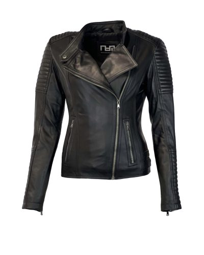 Zwart leren bikerjack dames -Italiana - bestel bij BK Leder Zwart leren bikerjack dames -Italiana