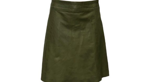 Leren dames rok groen kiwi bestellen - BK Leder