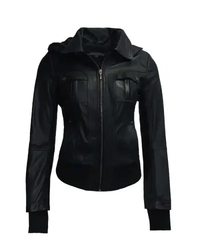 Leren jas dams met afneembaar capuchon inco - bestel bij BK Leder Leren jas dams met afneembaar capuchon inco