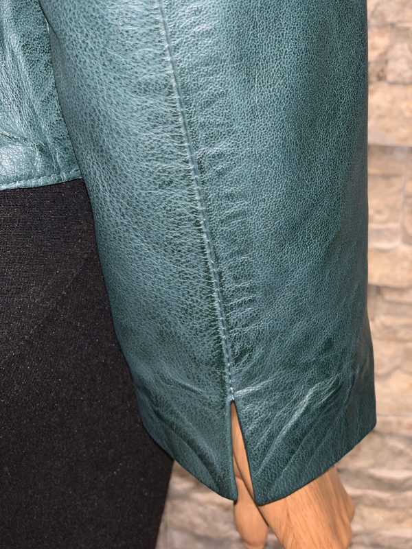 Dames donker turquoise leren zomerjas -Mona bestellen - BK Leder