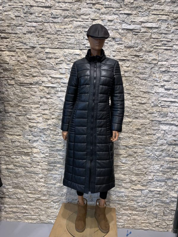 Zwarte langer winter dames jas- Dakota bestellen - BK Leder