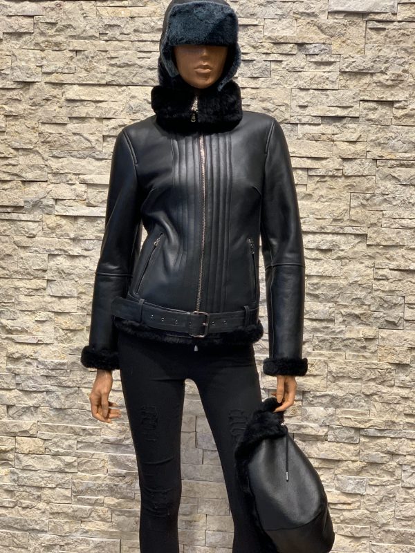 Zwart leren luxury lammy coat dames bestellen - BK Leder
