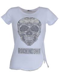 Dames shirt Wit - Rock Night glitters
