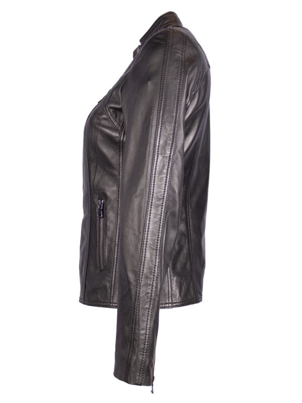 Leren kort zwart biker dames jas – salena bestellen - BK Leder
