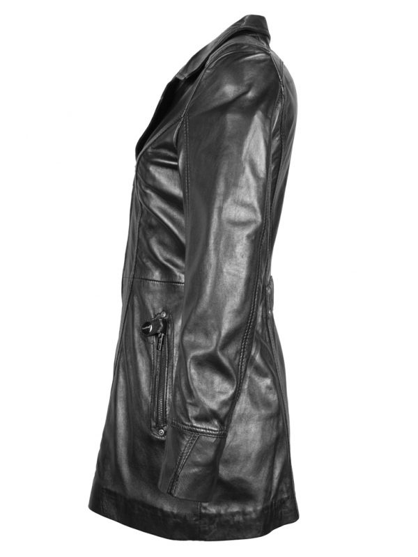 Leren zwart half lang dames jas sofi bestellen - BK Leder
