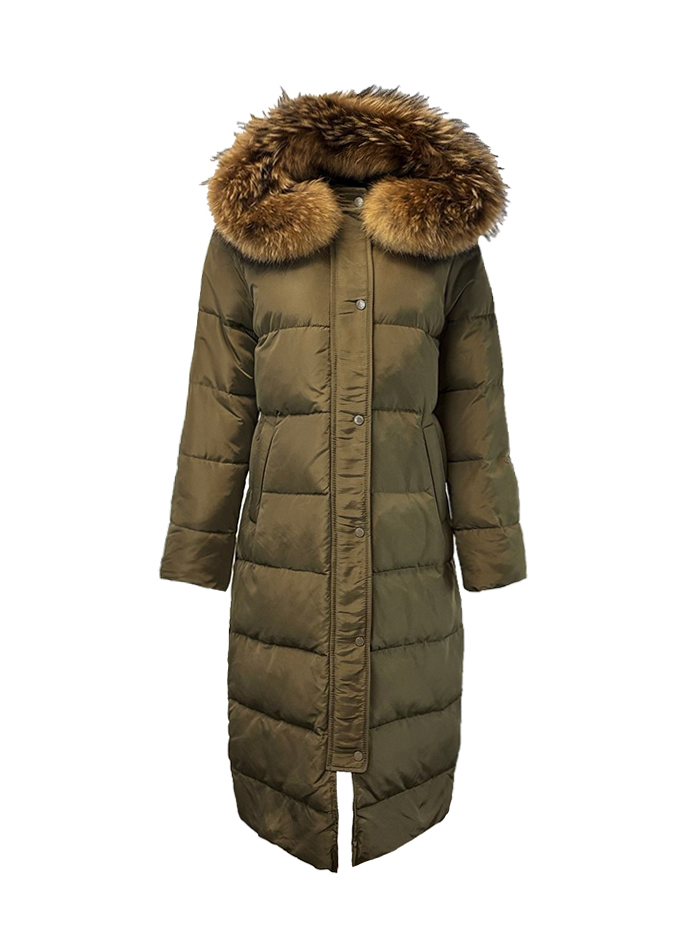 Dames lange winterjas groen -Dakata - bestel bij BK Leder Dames lange winterjas groen -Dakata