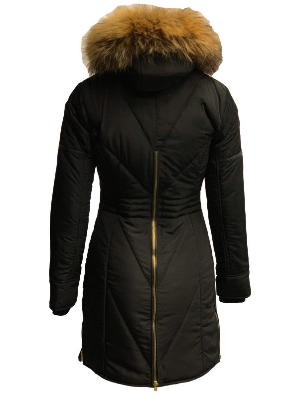 Parka dames jas met bontkraag zwart Linda bestellen - BK Leder