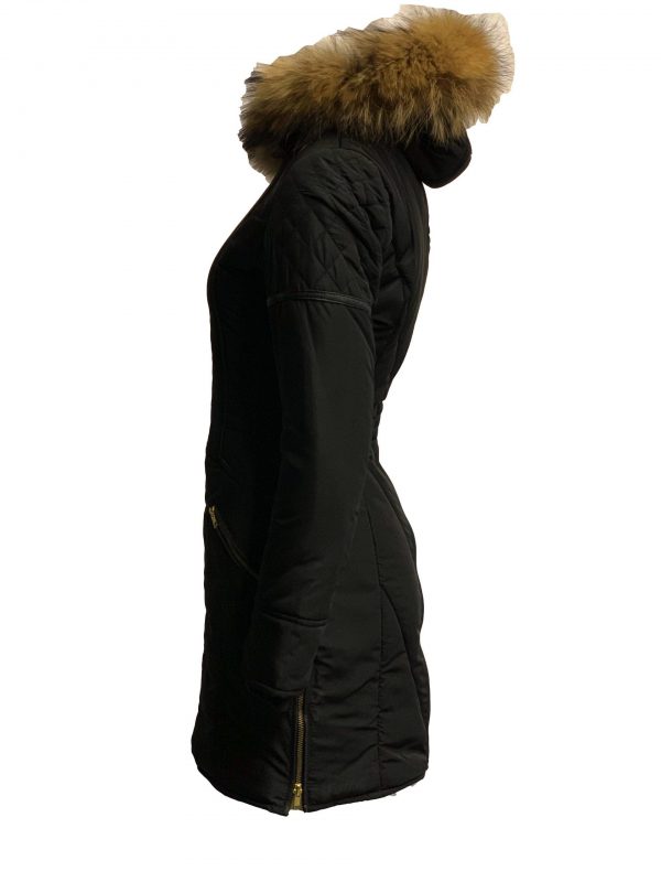Parka dames jas met bontkraag zwart Linda bestellen - BK Leder