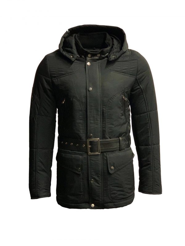 Zwart heren jas met bontkraag-Alito bestellen - BK Leder