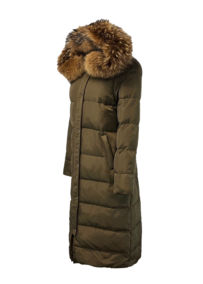 Dames lange winterjas groen -Dakata - bestel bij BK Leder Dames lange winterjas groen -Dakata - Afbeelding 2