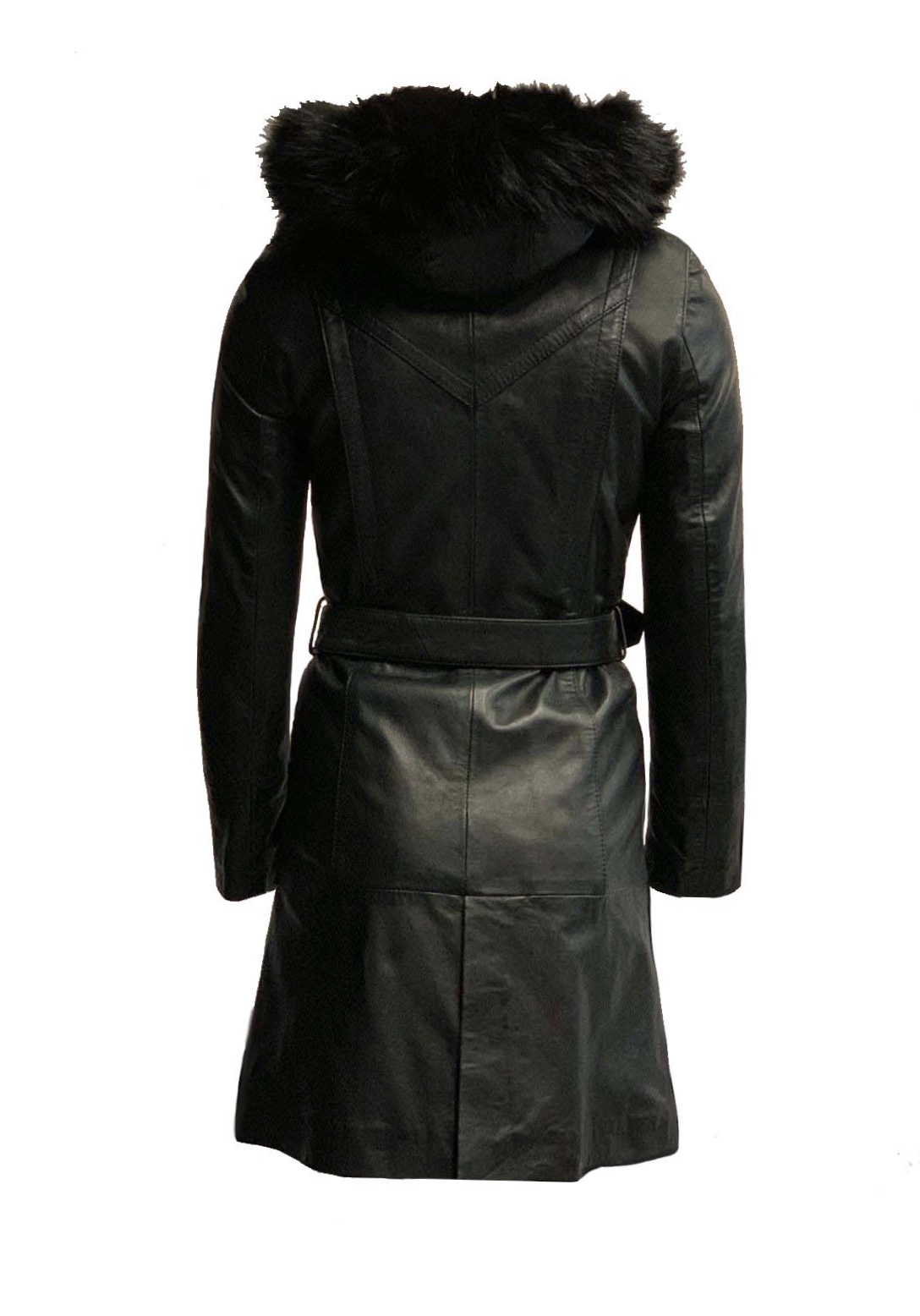 correct Verplicht overdrijven Dames lange leren jas met zwarte bontkraag -Kitana – BK Leder