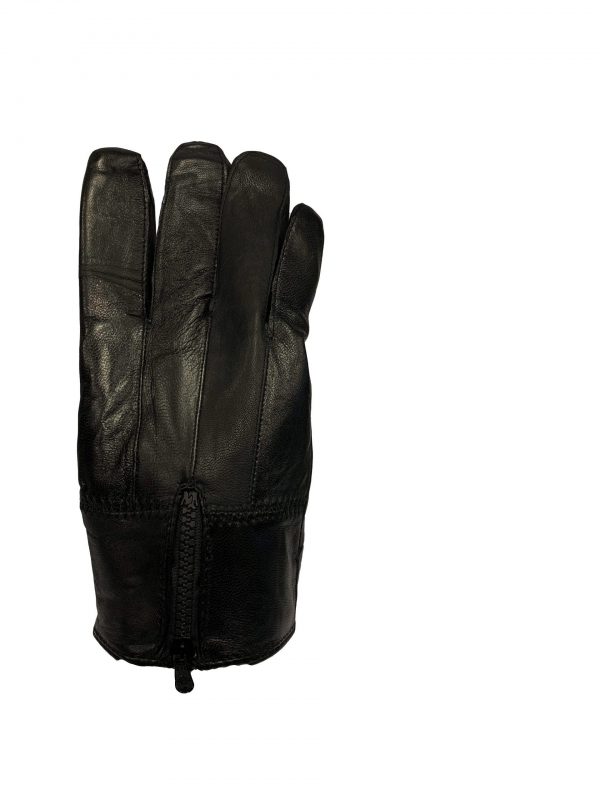 Heren leren handschoenen zwart-rits bestellen - BK Leder
