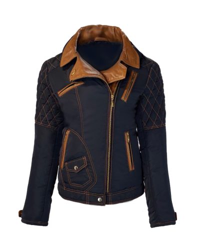 DAMES BLAUWE WINTERJAS MET BONTKRAAG -SINDELA