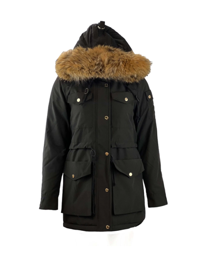 Dames zwarte winter bontjas- layatta - bestel bij BK Leder Dames zwarte winter bontjas- layatta