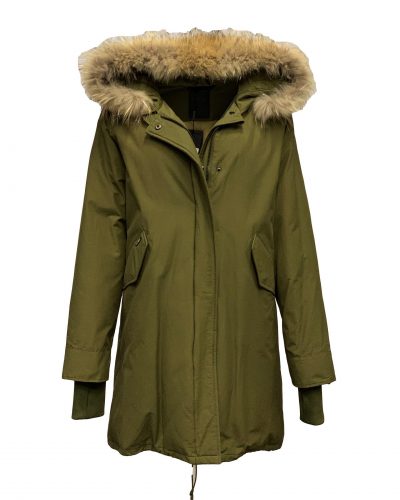 Dames jas met Bontkraag AirForce – Fishtail Army groen bestellen - BK Leder