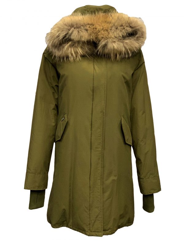 Dames jas met Bontkraag AirForce – Fishtail Army groen bestellen