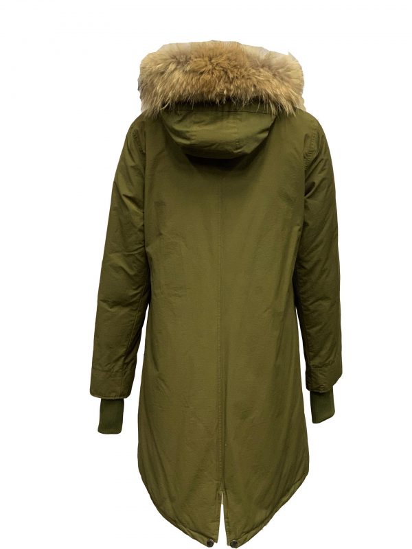 Dames jas met Bontkraag AirForce – Fishtail Army groen bestellen