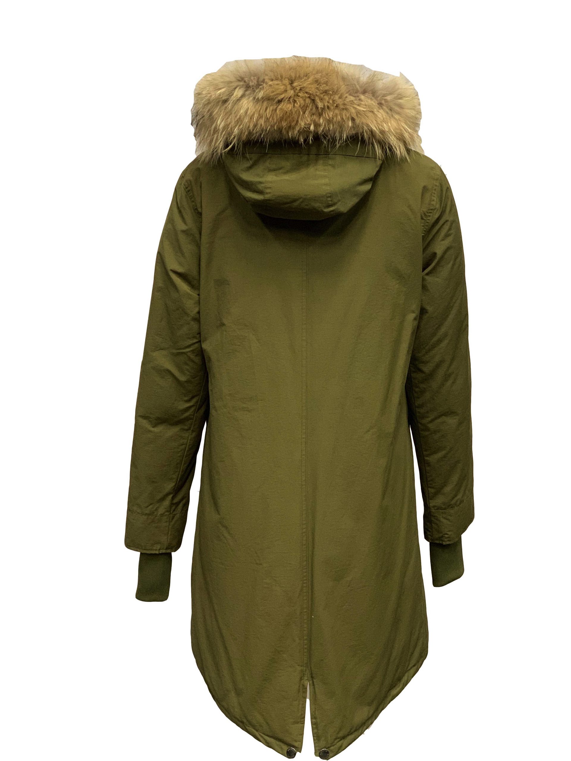 Bevoorrecht Het eens zijn met botsing Dames jas met Bontkraag AirForce - Fishtail Army groen – BK Leder