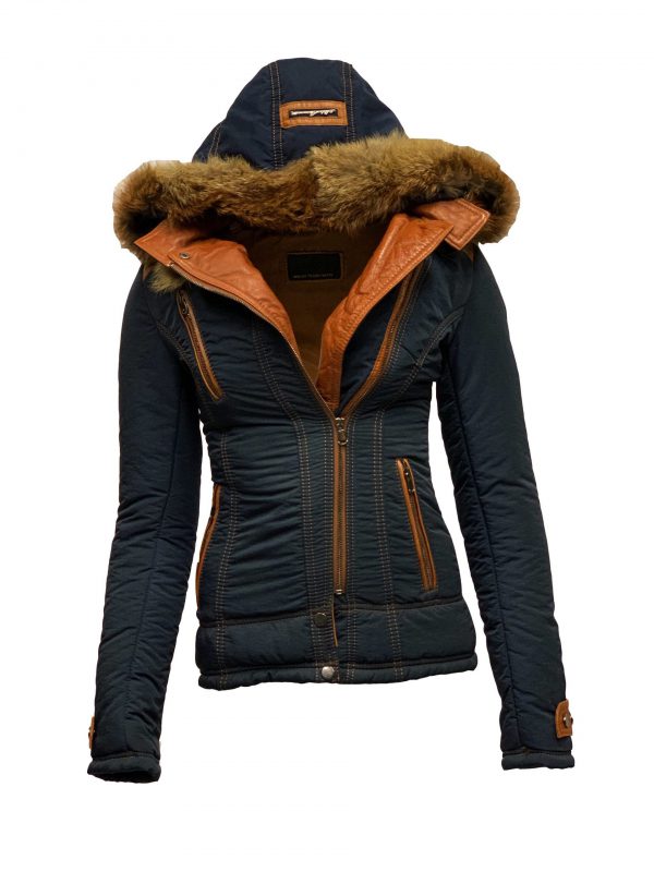 Dames winter jas met bontkraag- layatta bestellen - BK Leder