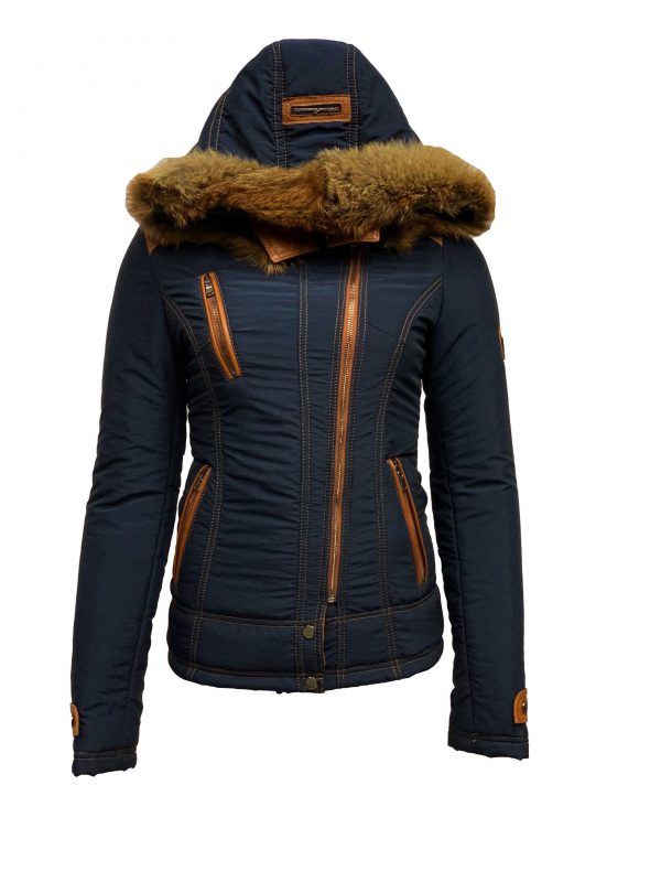 Dames winter jas met bontkraag- layatta bestellen - BK Leder