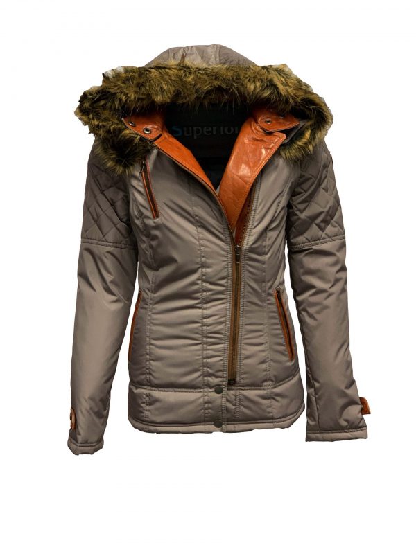 Dames winter jas met bontkraag en capuchon-miko bestellen - BK Leder
