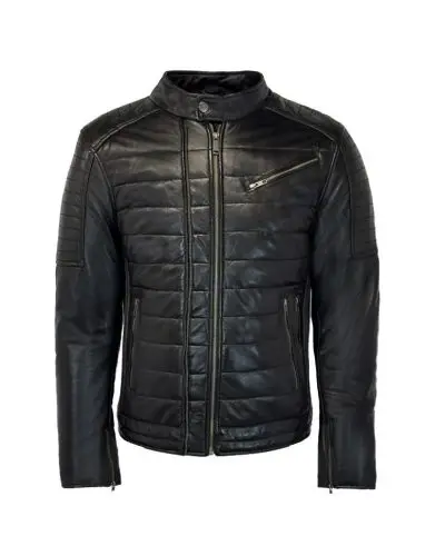 Zwarte heren winter jas 100% echt leren -Sobrero - bestel bij BK Leder Zwarte heren winter jas 100% echt leren -Sobrero