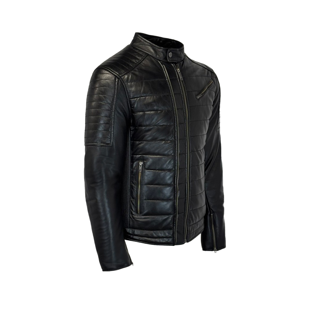 Zwarte heren winter jas 100% echt leren -Sobrero – BK Leder