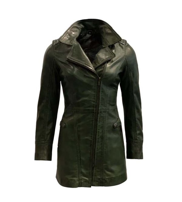 Dames groene leren jas -Sofi
