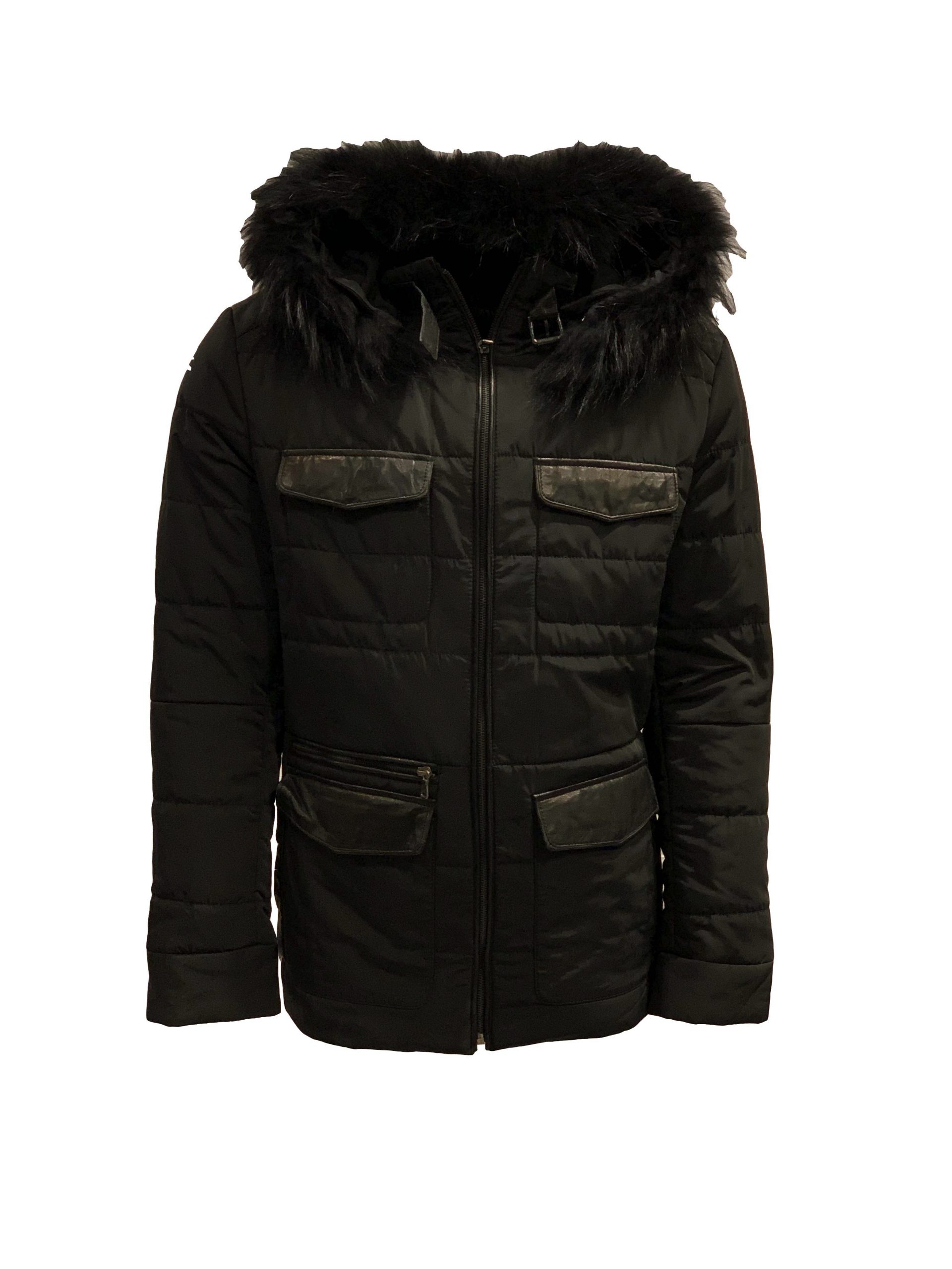 opschorten moord Ampère Winter heren jas met afneembaar bontkraag en capuchon zwart-Haarlem – BK  Leder