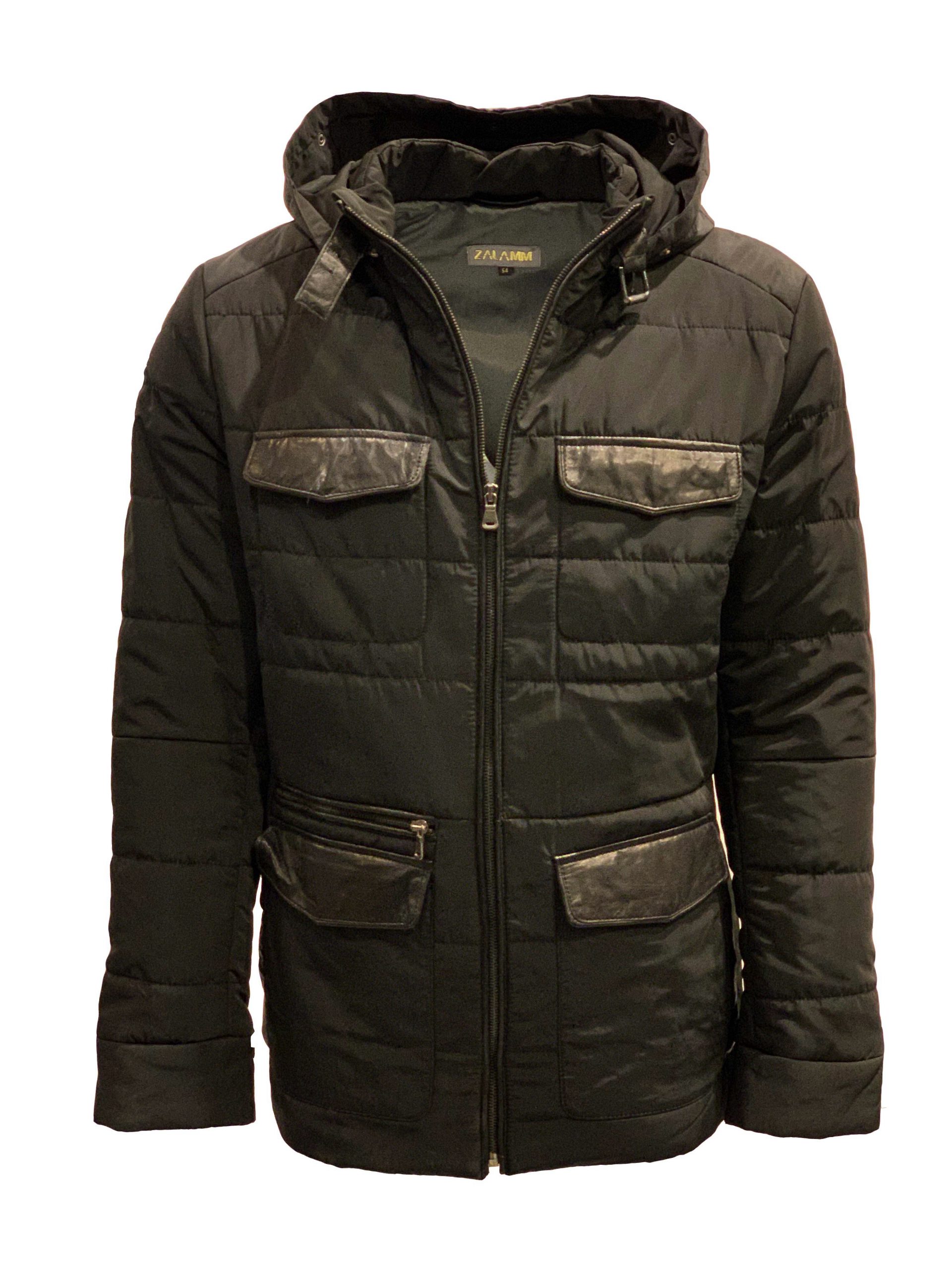Winter heren jas met afneembaar bontkraag en capuchon zwart-Haarlem – BK